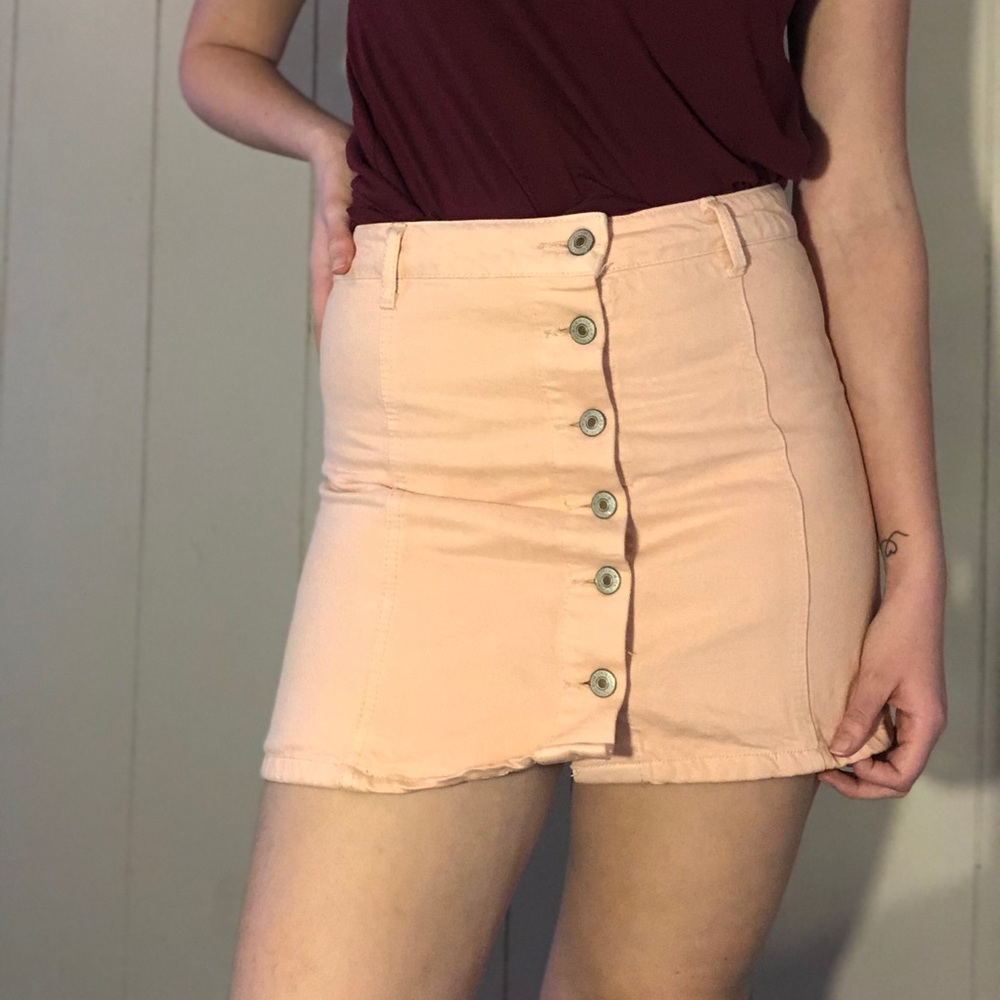 Pink button-up Forever 21 skirt